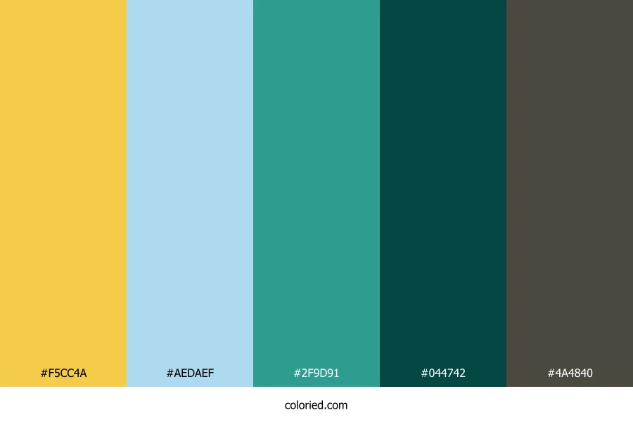 Golden Teal Forest Color Palette