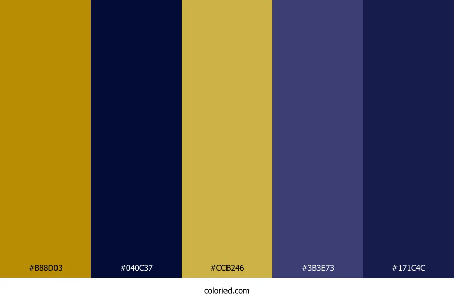 Golden Twilight Navy Color Palette