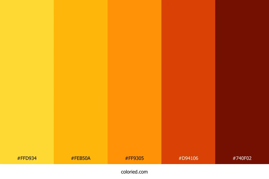 Golden Yellow and Amber Color Palette