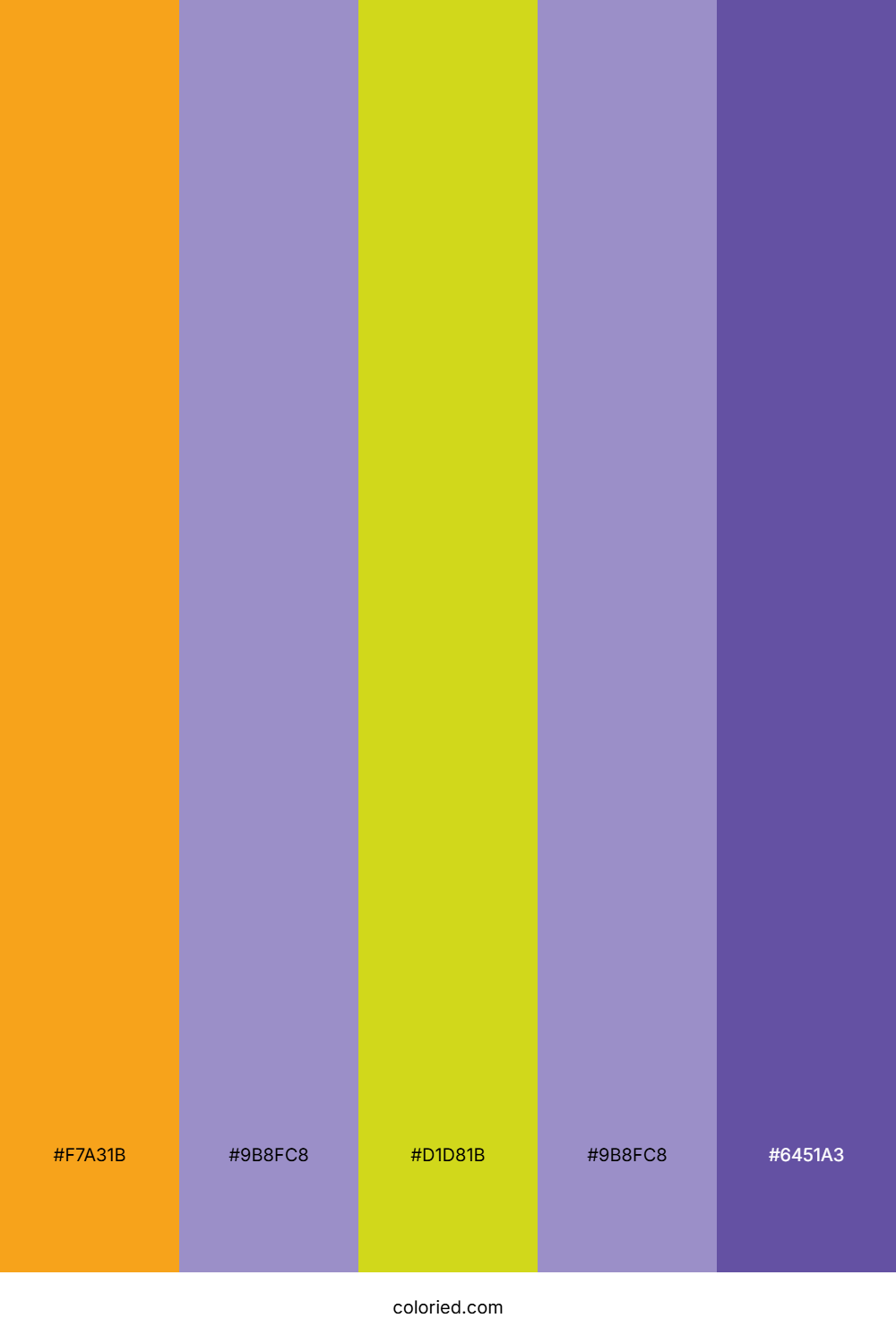 Golden Yellow And Soft Purple Color Palette