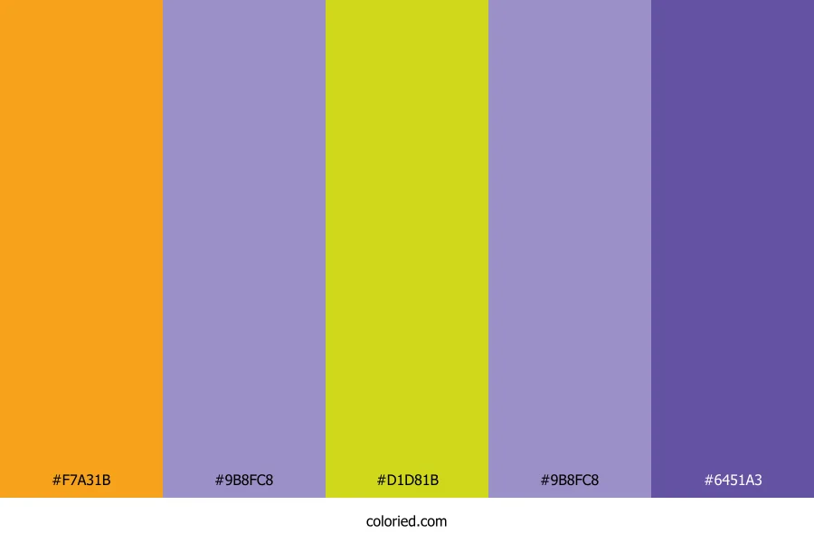 Golden Yellow and Soft Purple Color Palette