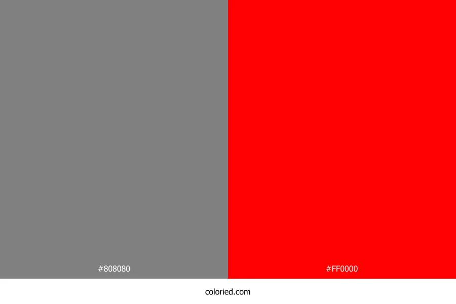 Gray and Red Dress Combination