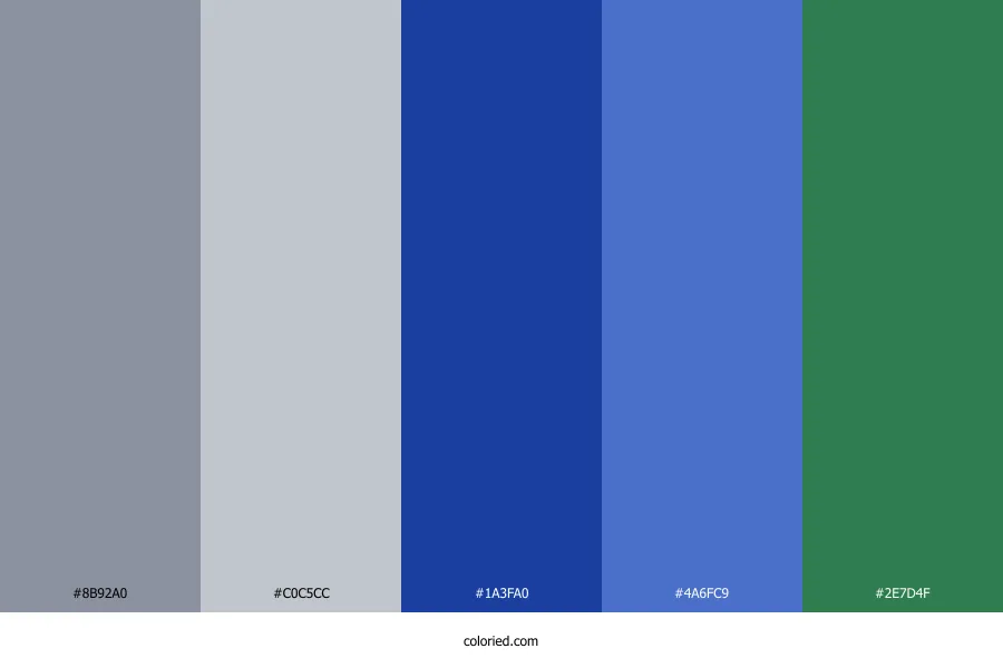 Gray Blue and Green Color Palette