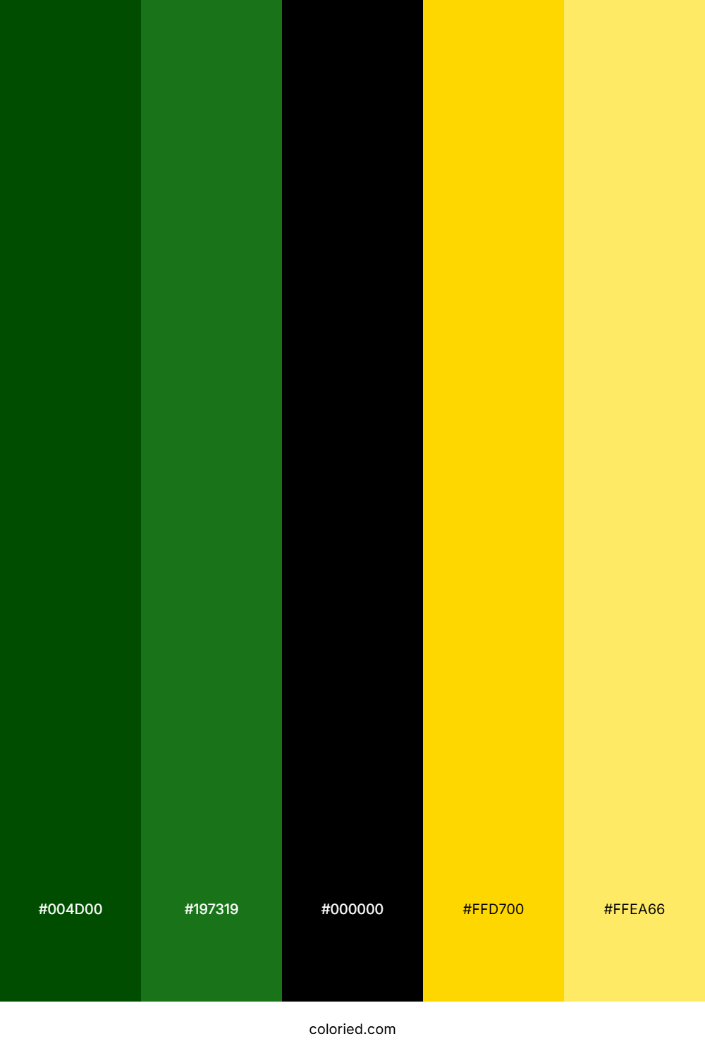 Green, Black, and Yellow Color Palette