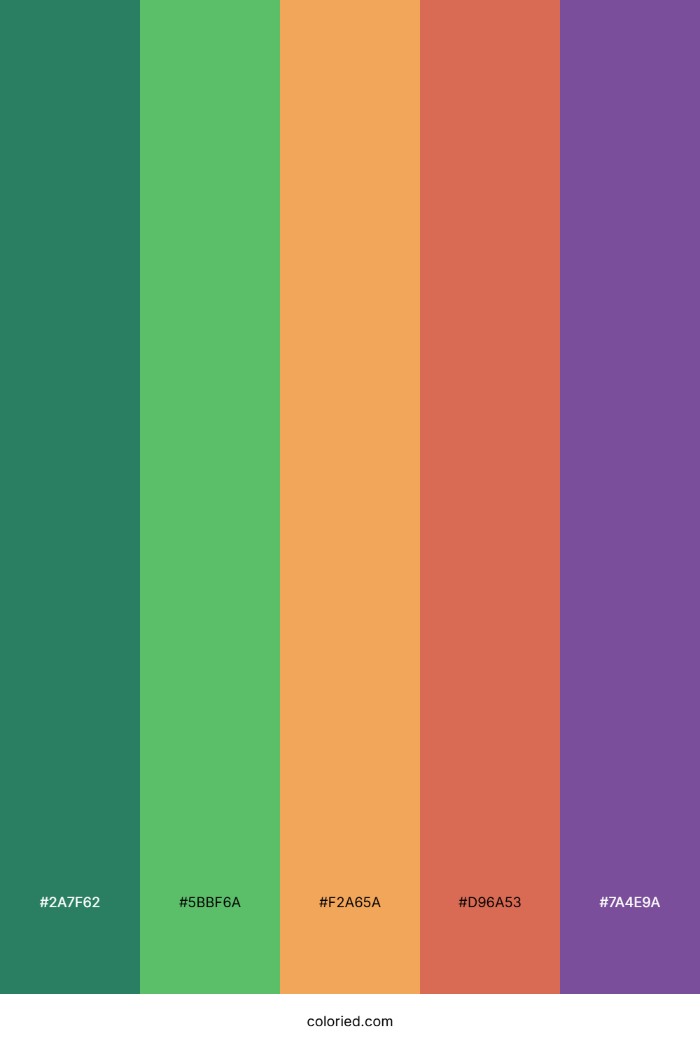 Green, Orange and Purple Color Palette