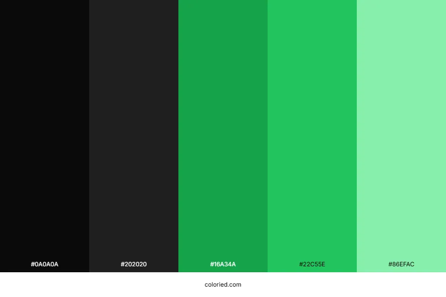 Green and Black Color Palette