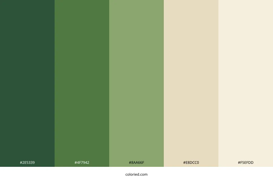 Green and Cream Color Palette