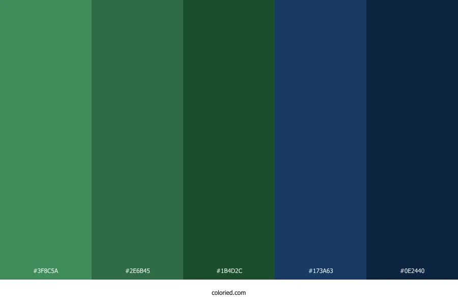 Green and Dark Blue Color Palette