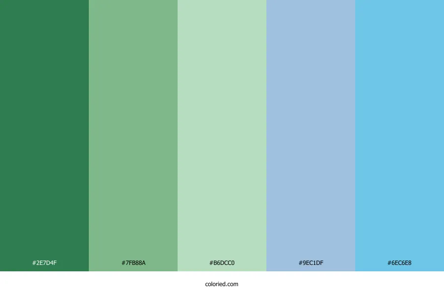 Green and Light Blue Color Palette