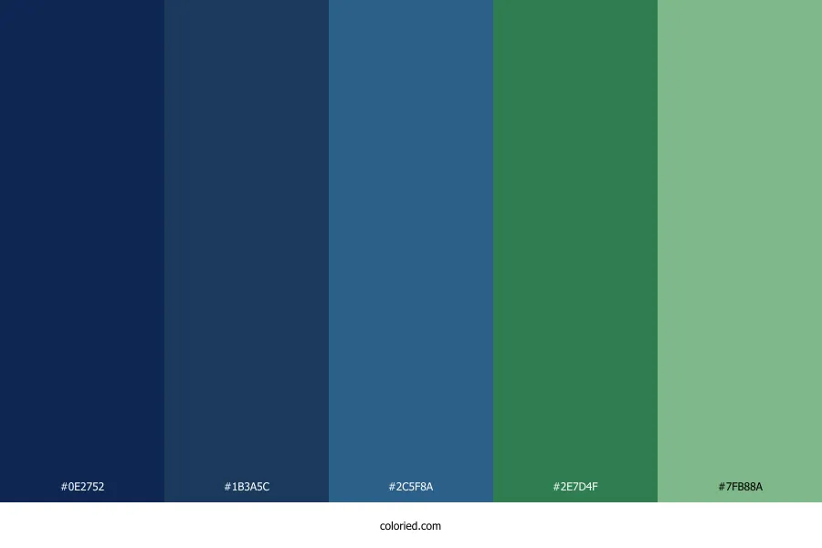 Green and Navy Blue Color Palette