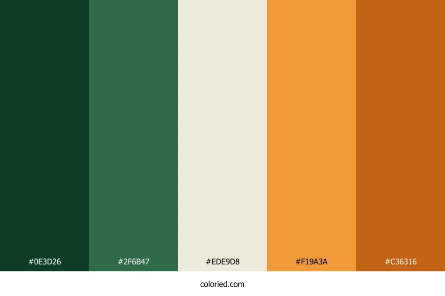 Green and Orange Color Palette