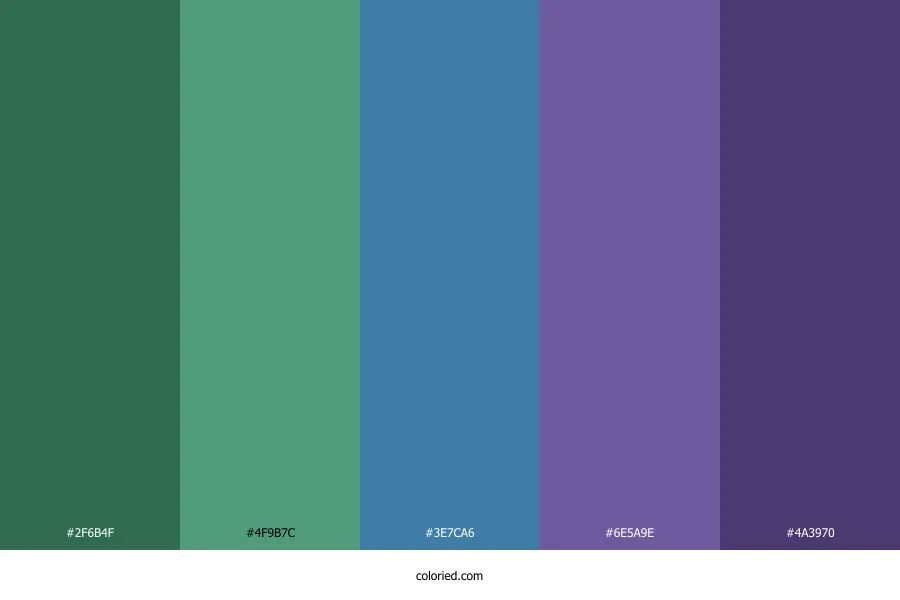 Green Blue and Purple Color Palette
