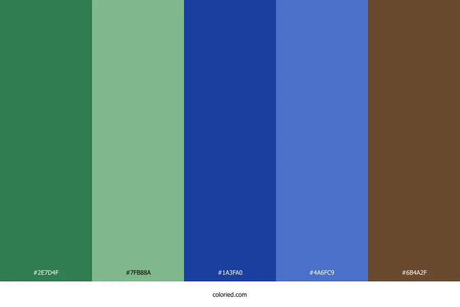 Green Blue Brown Color Palette