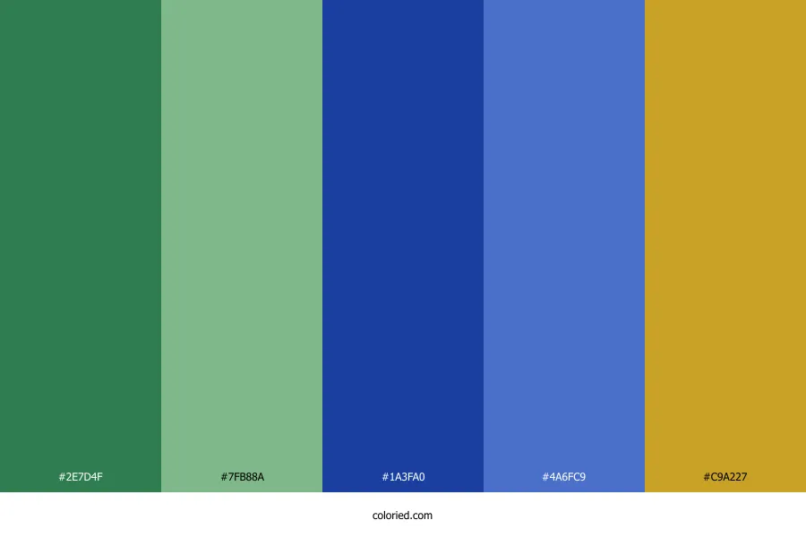Green Blue Gold Color Palette
