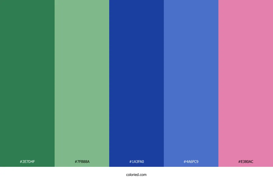 Green Blue Pink Color Palette