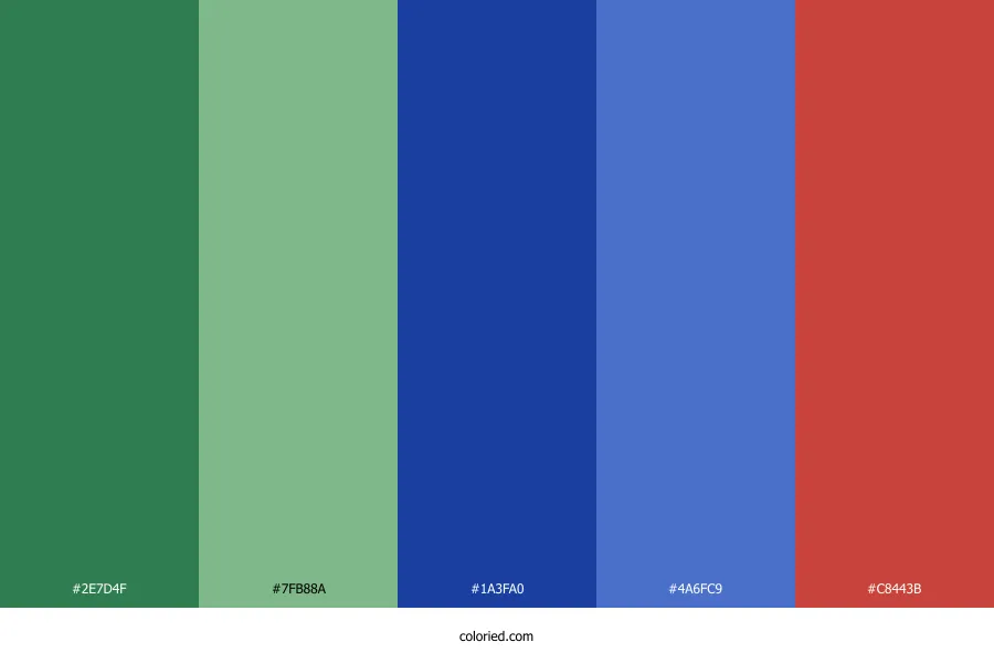 Green Blue Red Color Palette