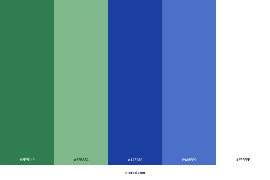 Green Blue White Color Palette