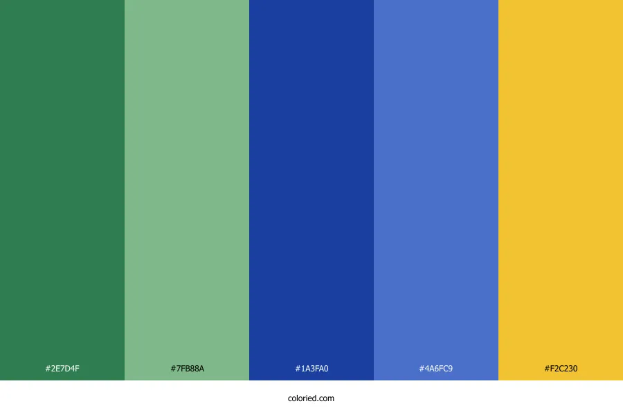 Green Blue Yellow Color Palette