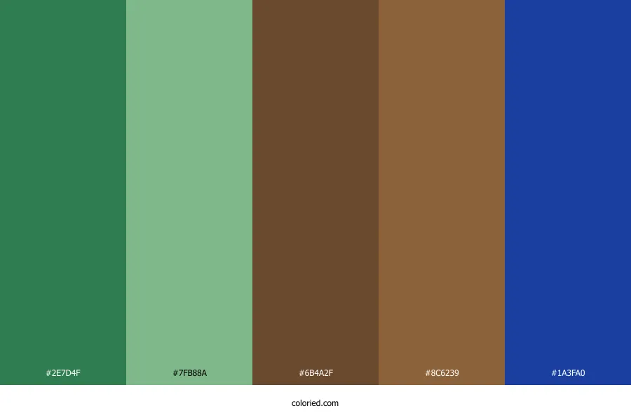 Green Brown Blue Color Palette