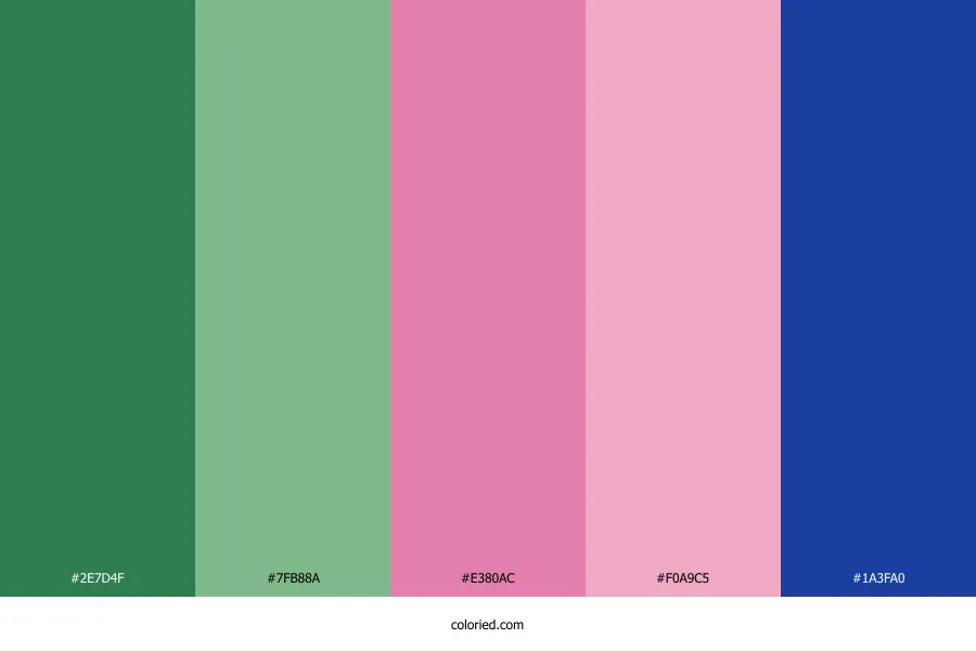 Green Pink Blue Color Palette