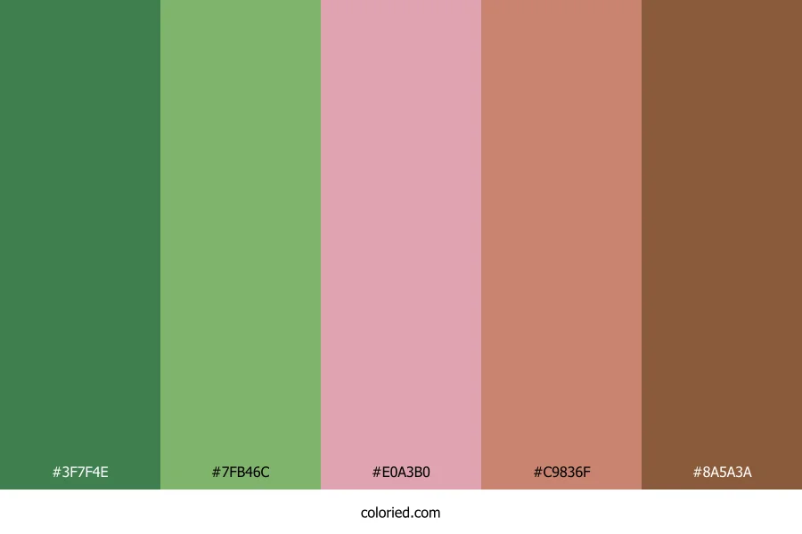 Green Pink Brown Color Palette