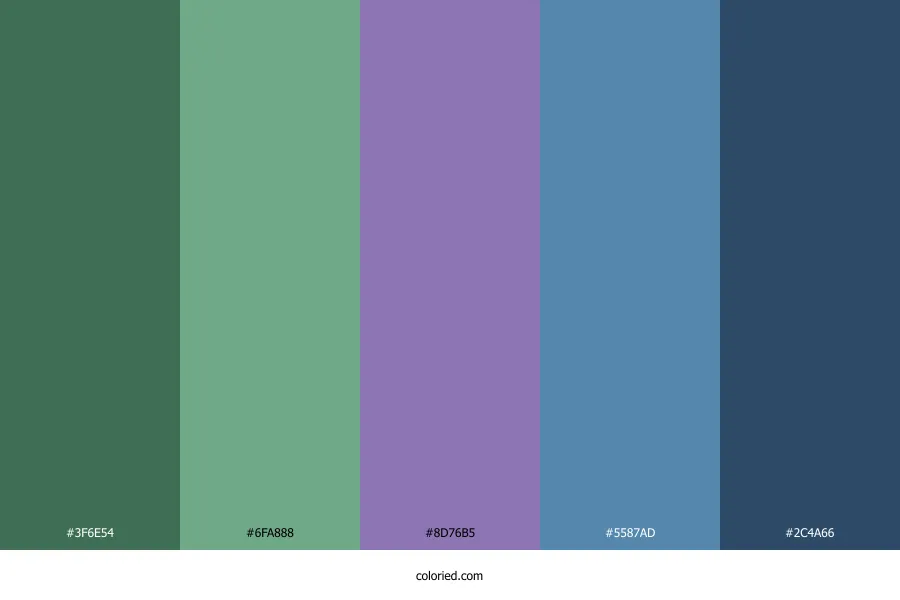 Green Purple and Blue Color Palette