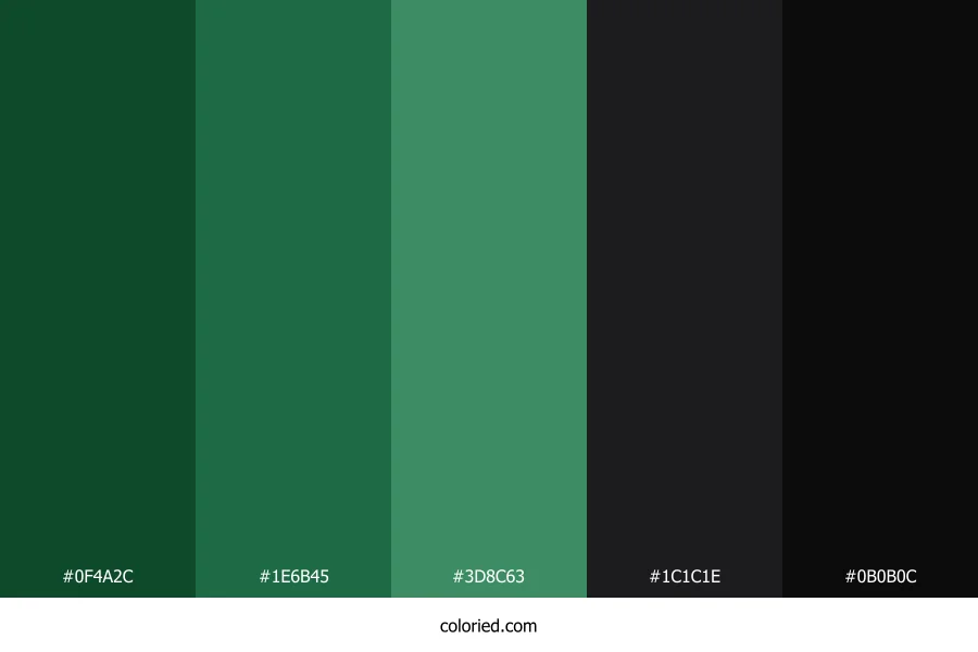 Green to Black Color Palette