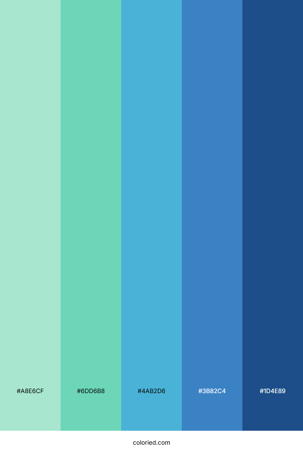 Green to Blue Gradient Color Palette