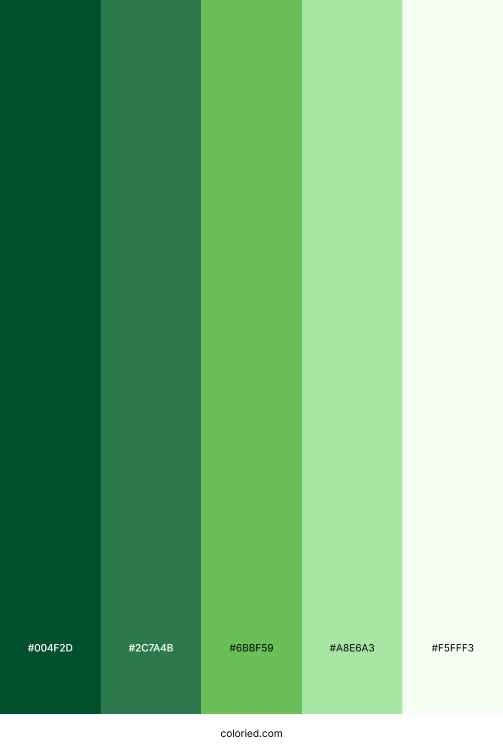 Green to White Gradient Color Palette