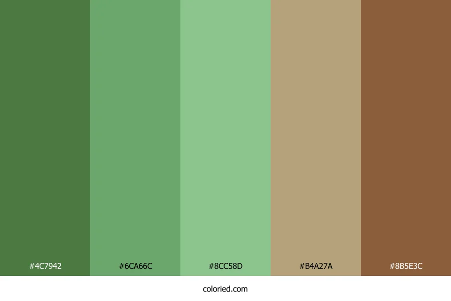 Green With Brown Color Palette
