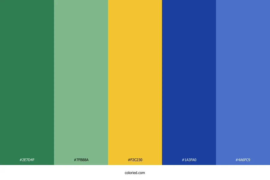 Green Yellow and Blue Color Palette