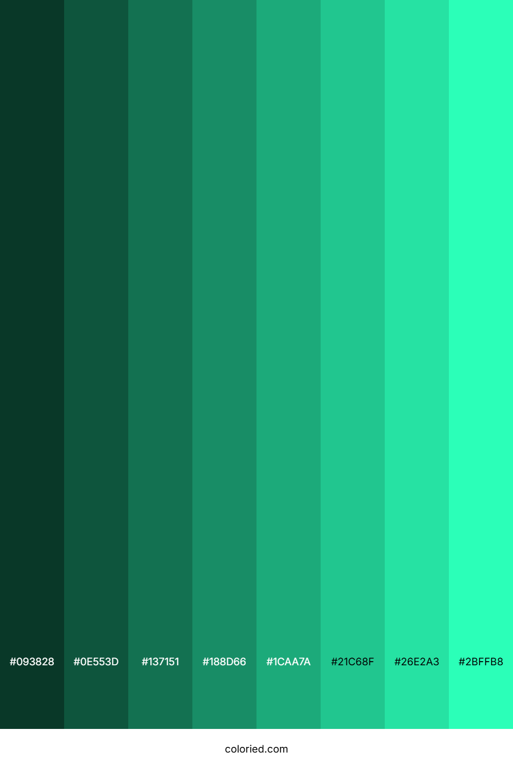 Greenish Cyan Color Shades