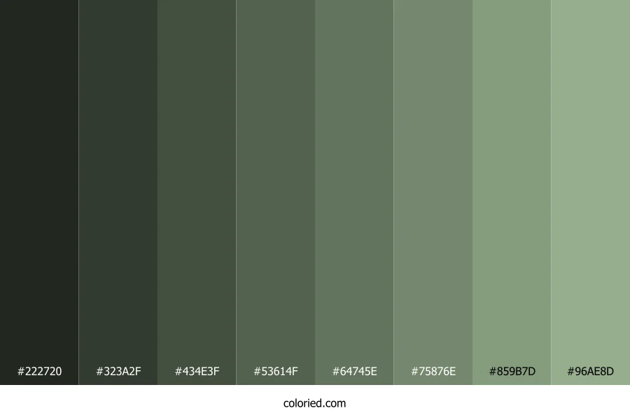 Greenish Grey Color Shades