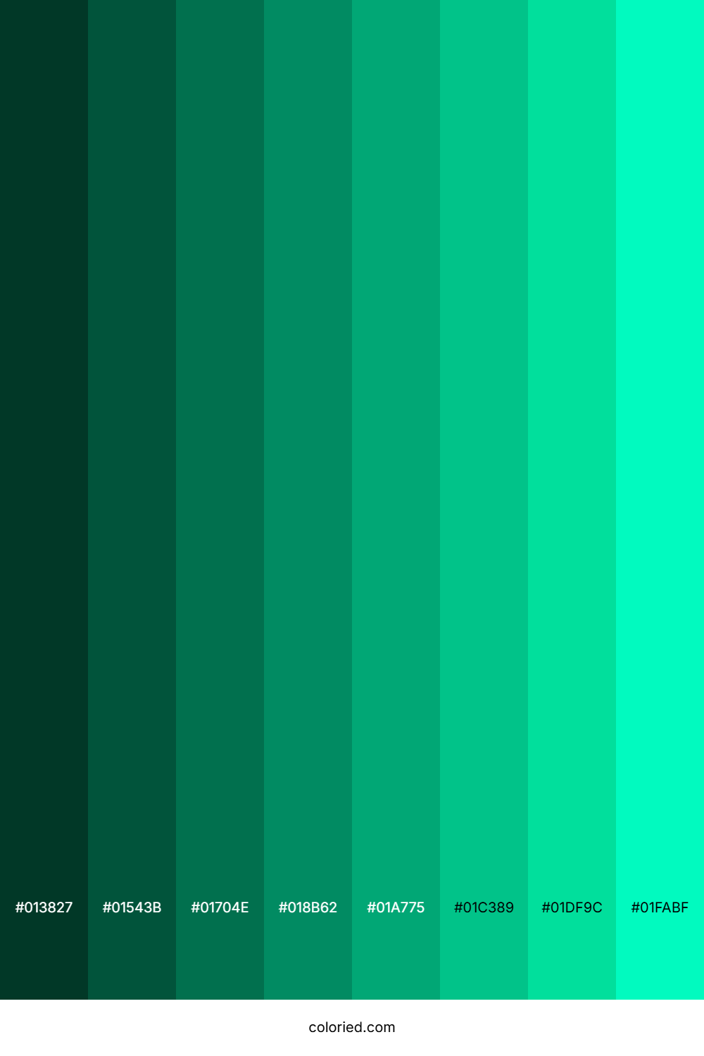 Greenish Turquoise Color Shades