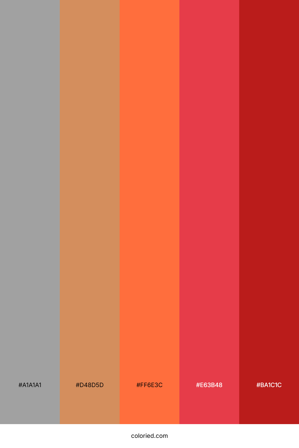 Grey, Orange, Red Gradient Color Palette