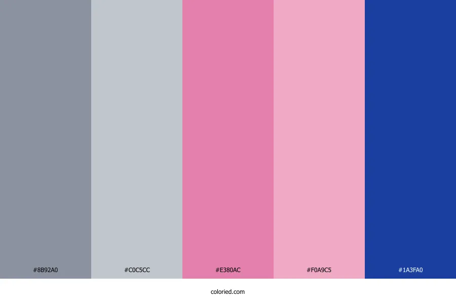 Grey Pink Blue Color Palette