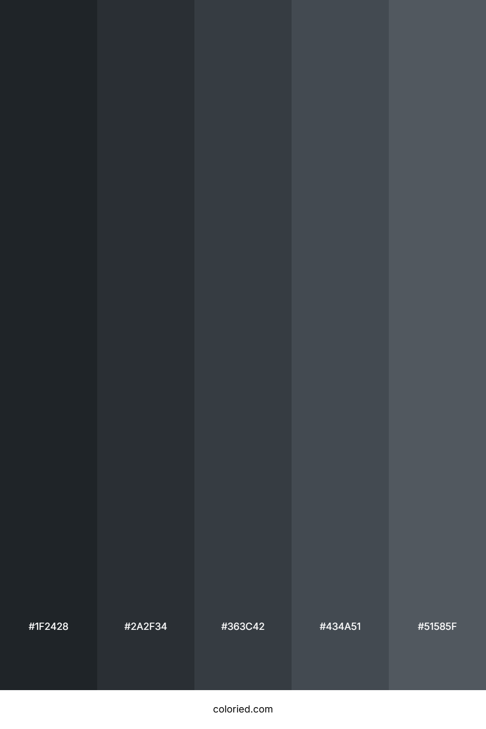 Gunmetal Grey Shades Color Palette