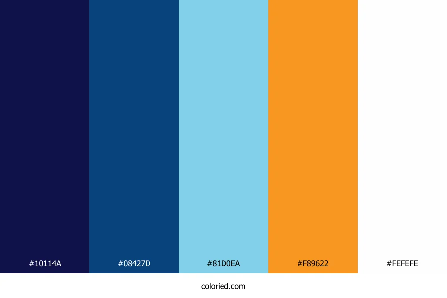 Indigo Wave and Tangerine Color Palette