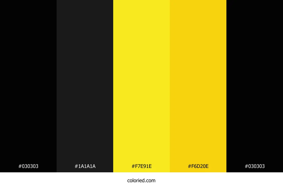 Jet Black and Sport Yellow Color Palette