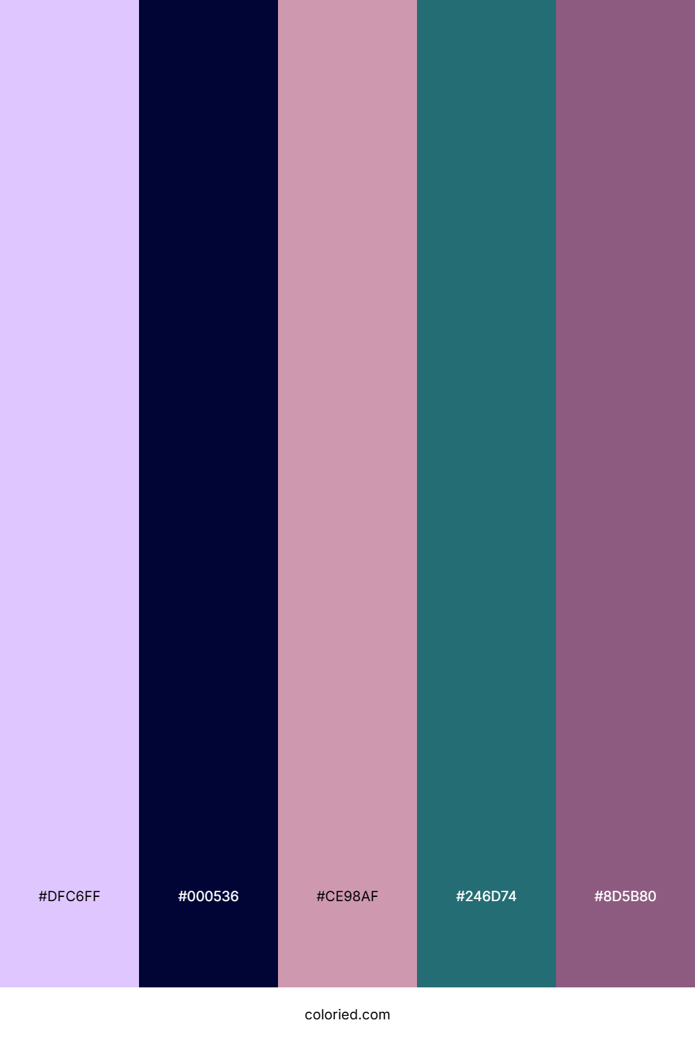 Lavender Navy Teal Color Palette