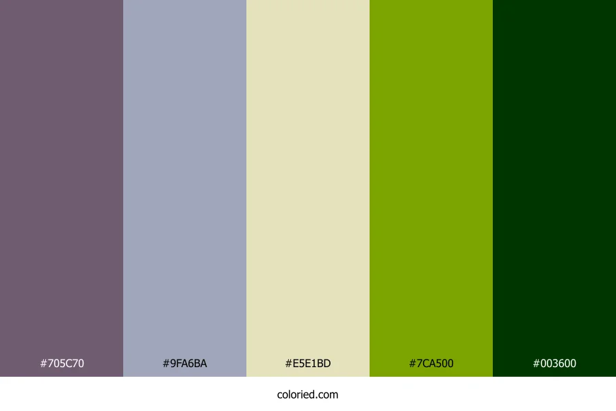 Lavender Olive Mist Color Palette