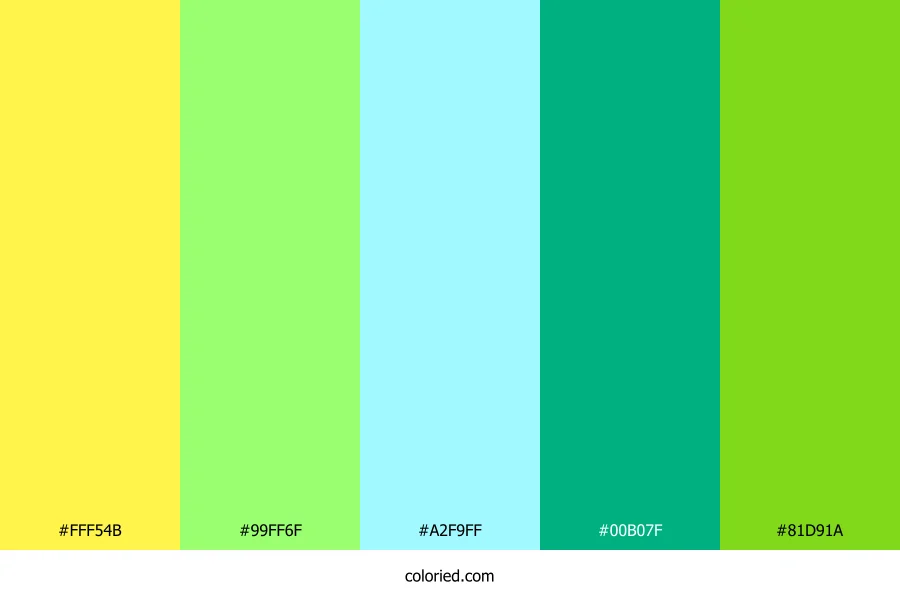 Lemon Yellow and Aqua Blue Color Palette