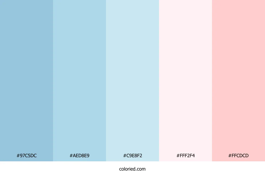 Light Blue and Soft Red Color Palette