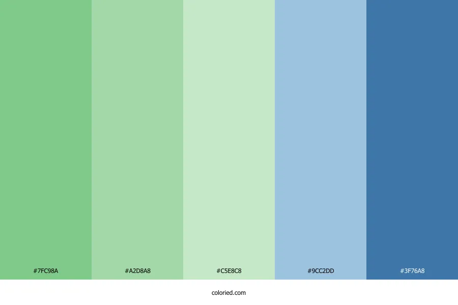 Light Green and Blue Color Palette