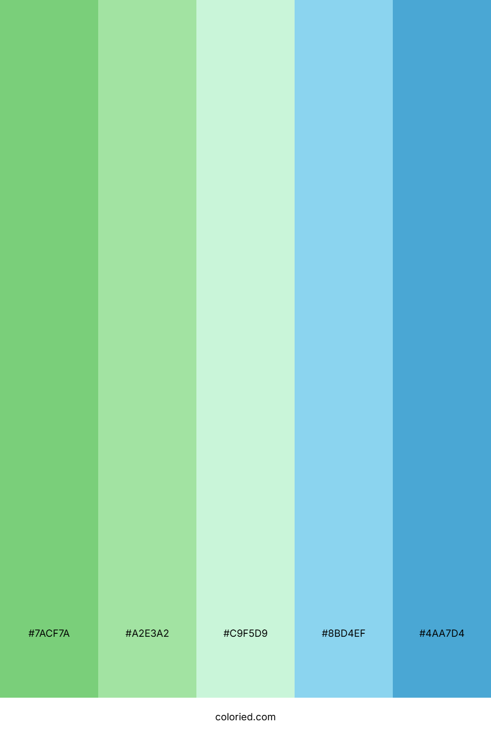 Light Green to Blue Color Palette