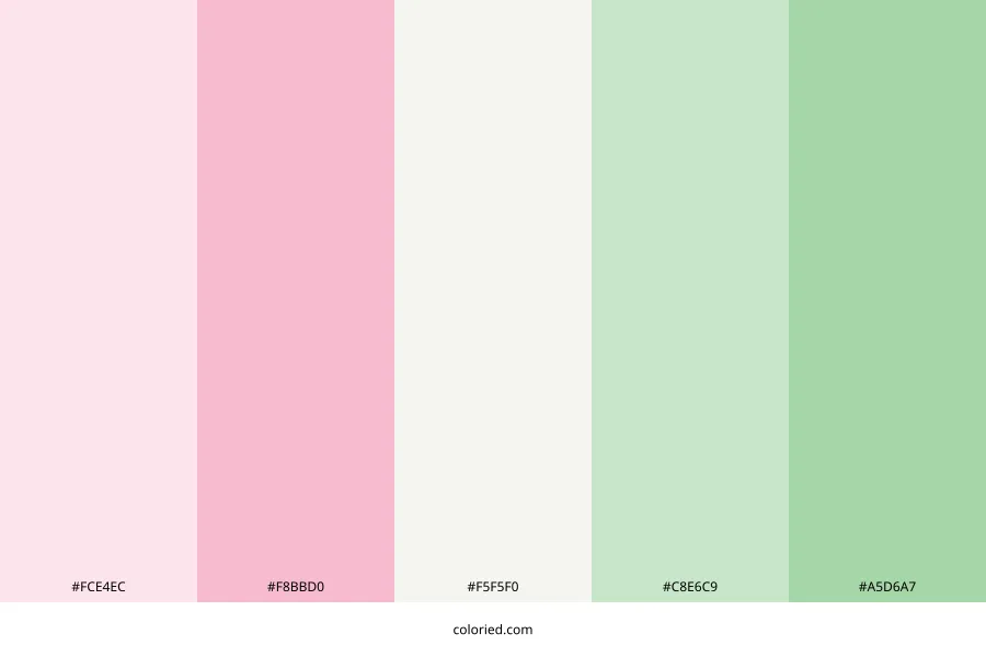 Light Pink and Green Color Palette