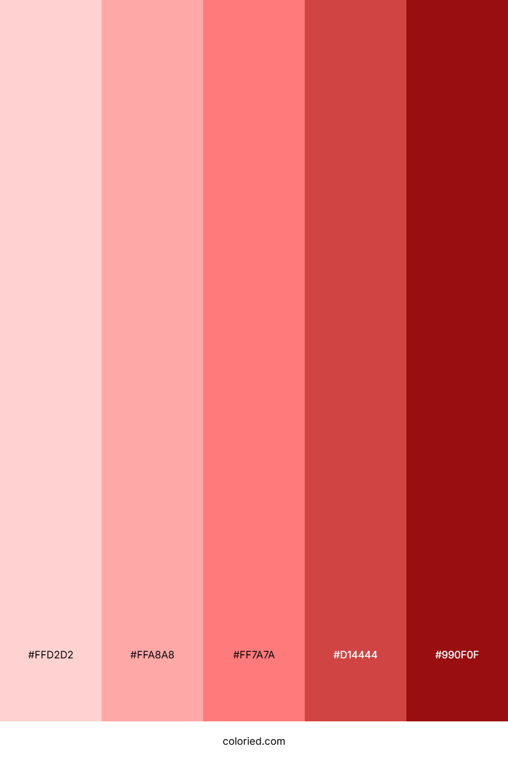 Light Red to Dark Red Color Palette