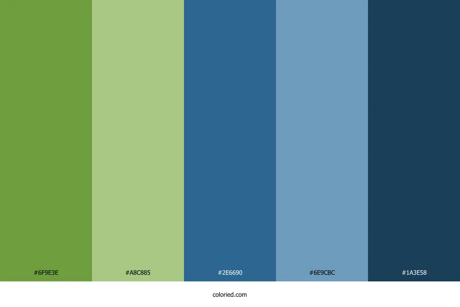 Lime Green and Blue Color Palette