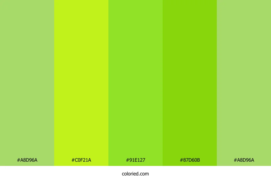 Lime Green and Bright Green Color Palette