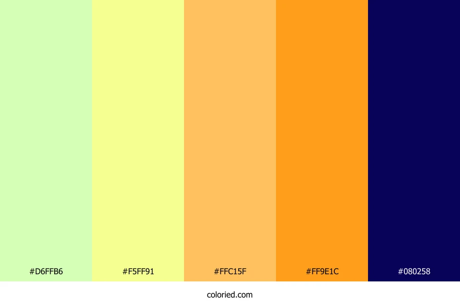 Lime Tangerine Twilight Color Palette